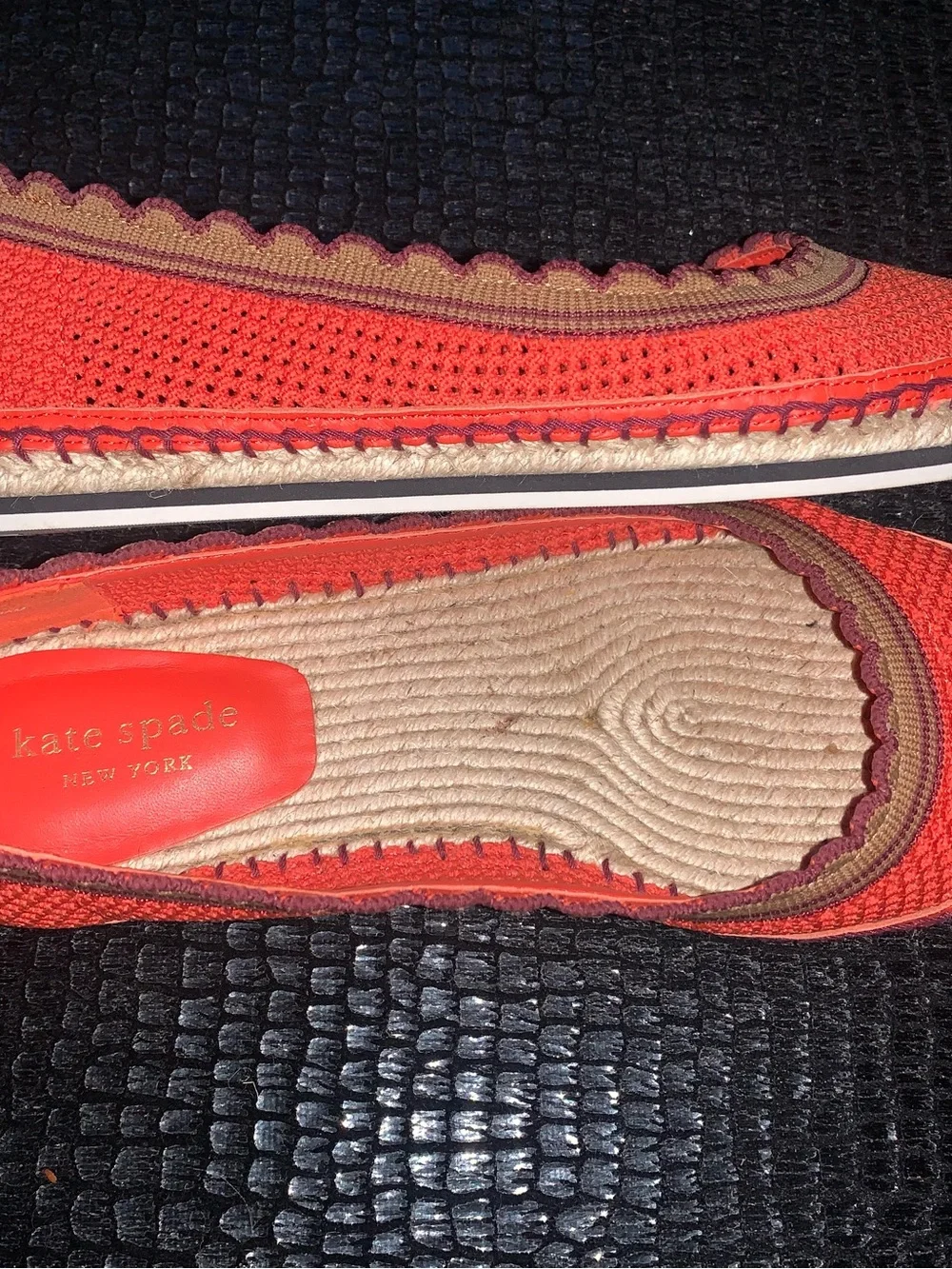 Kate Spade Knottingham Espadrille Red Knit Flats